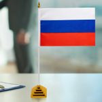 Флаг России настольный 14х21 см, без герба, BRAUBERG, 550184, RU22