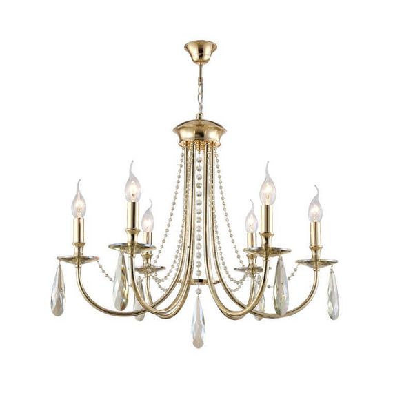 Подвесная люстра Crystal Lux Victoria SP6 Gold/Amber
