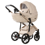 Детская универсальная коляска Adamex PRO Natura - CN-3-Vanilla (Светло-бежевая экокожа)