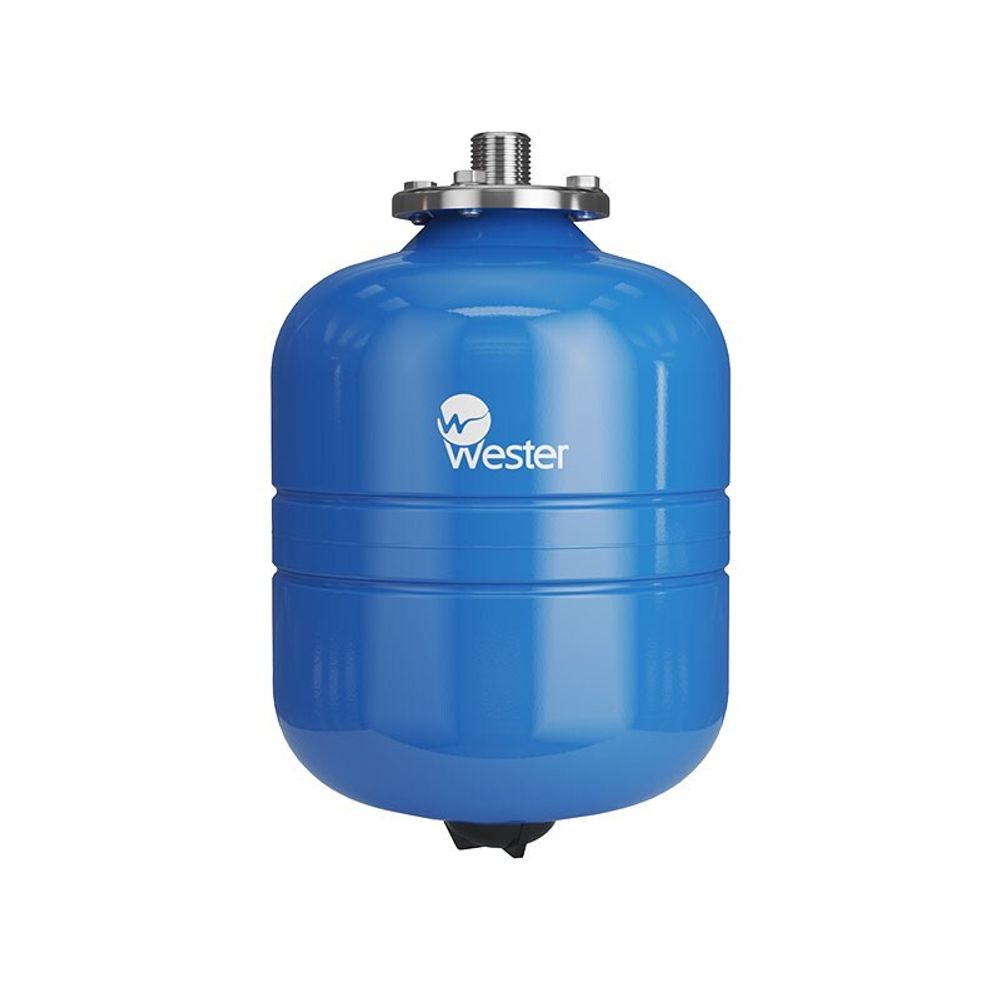 Гидроаккумулятор для водоснабжения WESTER WAV объём 8л, DN 20, PN 10, вертикальный, резьбовое-НР, G-3/4&#39;&#39;, без опор, голубой, Россия