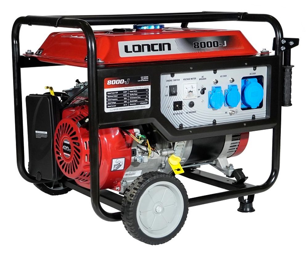 Генератор бензиновый Loncin LC8000-JS - [6 кВт / 220V] однофазный