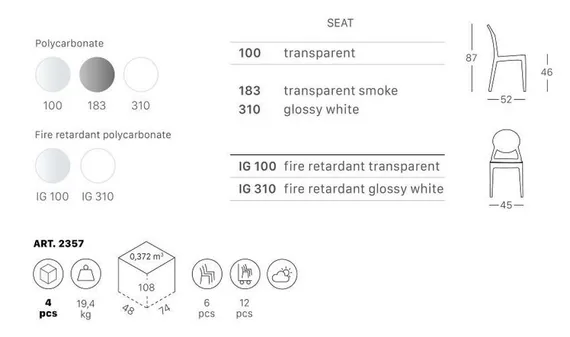 Стул Igloo прозрачный серый