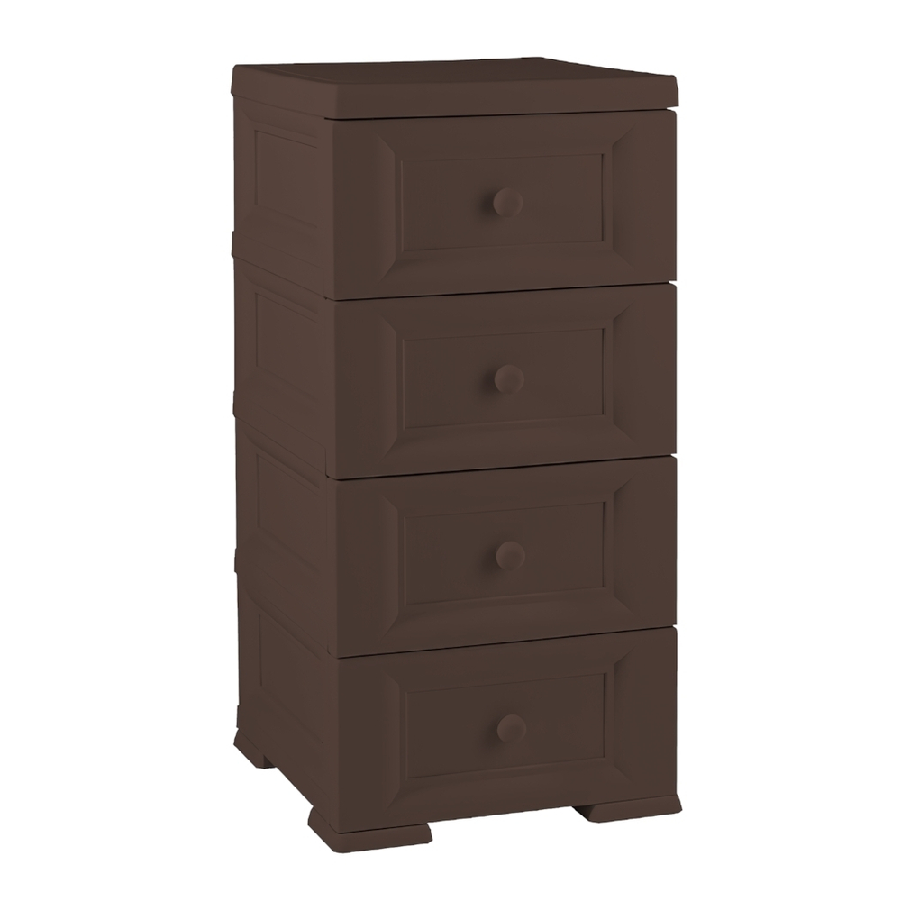 Комод пластиковый "УЮТ" 4 ящика К-017 (шоколадный) 405х420х835
