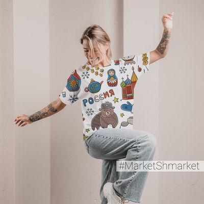 Футболка женская оверсайз с принтом 