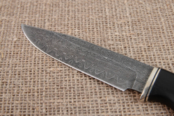 Нож "Гепард", дамасская сталь, рукоять черный граб мореный