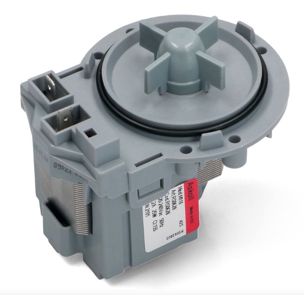 Мотор сливного насоса для стиральной машины Candy без улитки, клеммы вперед раздельно