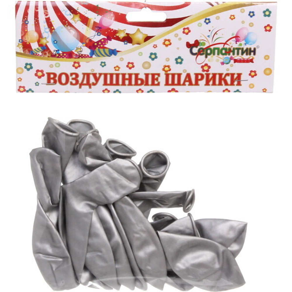 Воздушные шары «Металлик» 10шт 12»/30см серый