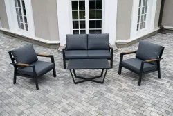 "Орхидея" лаунж-зона 4-местная из алюминия, цвет темно-серый