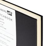 Скетчбук, слоновая кость 140 г/м2 130х210 мм, 80 л., КОЖЗАМ, гребень, BRAUBERG ART CLASSIC, черный, 116475