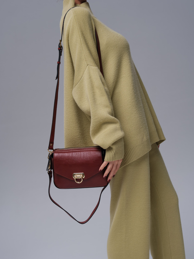 Женская сумка кросс-боди Azaro 3684 коньяк лампанте