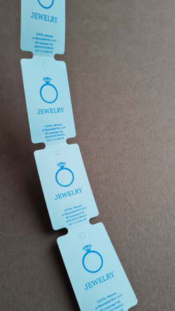 Голубые бирки 30*50,8.  Печать синим.