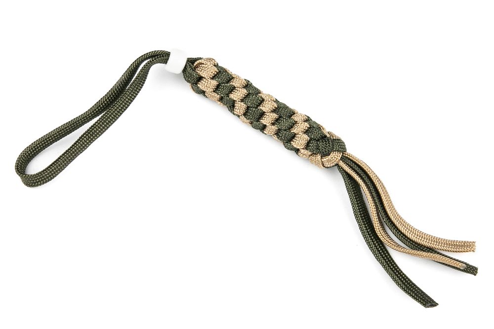 Зелено-бежевый круглый темляк