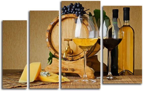 Модульная картина "Бочка с вином"