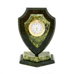 Часы сувенирные "Щит" малый змеевик 90х60х120 мм 400 гр. R113076