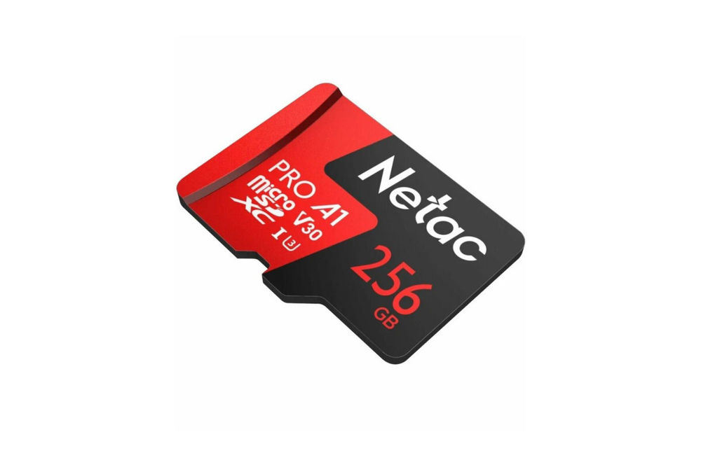 Карта памяти Netac MicroSDXC P500 Extreme Pro Class 10 UHS-I A1 V30 (100 Mb/s) + SD адаптер, 256GB