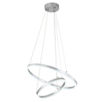 Подвесной светодиодный светильник 66Вт, 4816Лм, 3000-6500К, Ra>80, плавная регулировка мощности, изменение цветовой температуры, ночник, управление со смартфона, металл/акрил, серебро