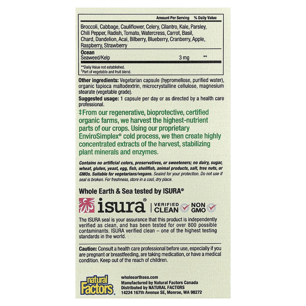 Natural Factors, Whole Earth & Sea®, мультивитамины для мужчин, 60 вегетарианских капсул