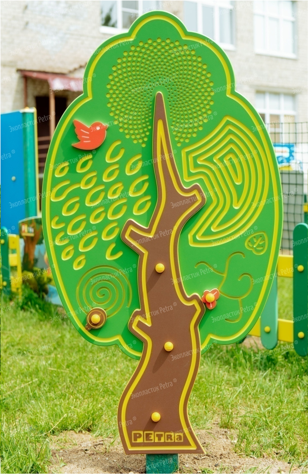 Уличный игровой развивающий тактильный топиарий Дерево