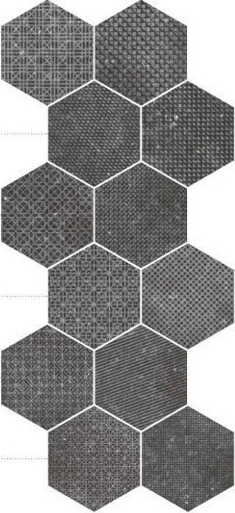 Equipe Coralstone Hexagon Melange Black Mix 25.4x29.2
