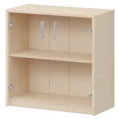 Стеллаж низкий с прозрачным стеклом А-302/А-стл302пр 770x365x850 Арго