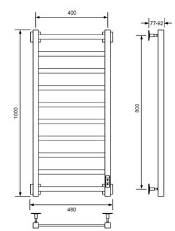 Полотенцесушитель электрический с/т Comfysan Roma-K EC-10 100/40, хром