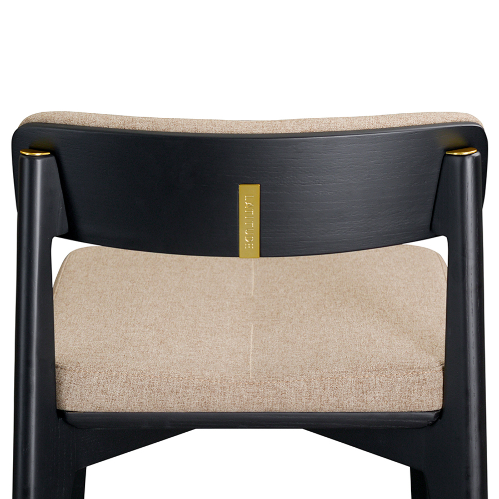 Стул полубарный aska, рогожка, черный/бежевый