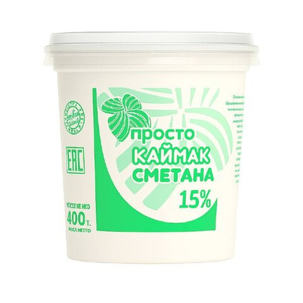 Сметана Просто 15% 400 гр