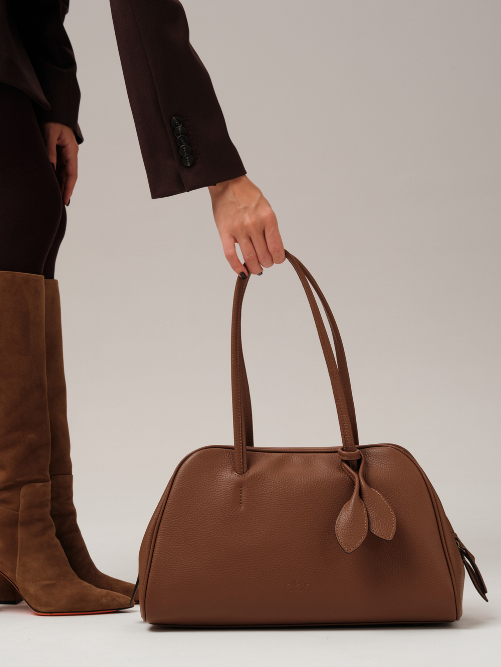 Кожаная сумка DBR 31338 темный орех