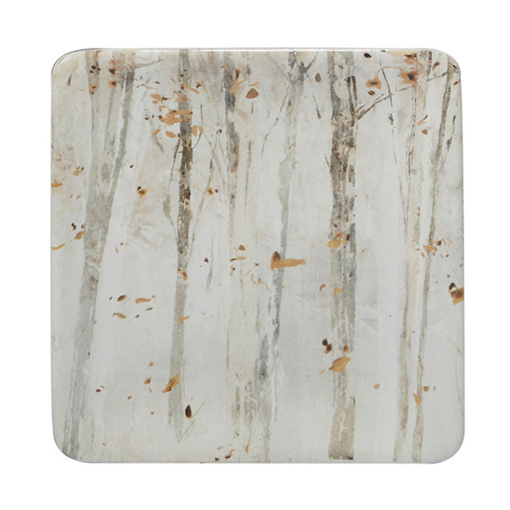 Тарелка для закусок квадрат.Certified Int. Прогулка в лесу Деревья 15см