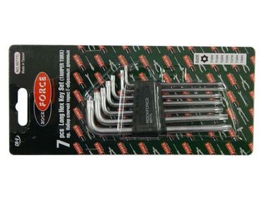 Набор ключей TORX Г-образных длинных с отверстием 7пр.(Т10Н,Т15Н,Т20Н,Т25Н,Т27Н,Т30Н,Т40Н) в пластиковом держателе RockForce##Rock FORCE RF-5071TL