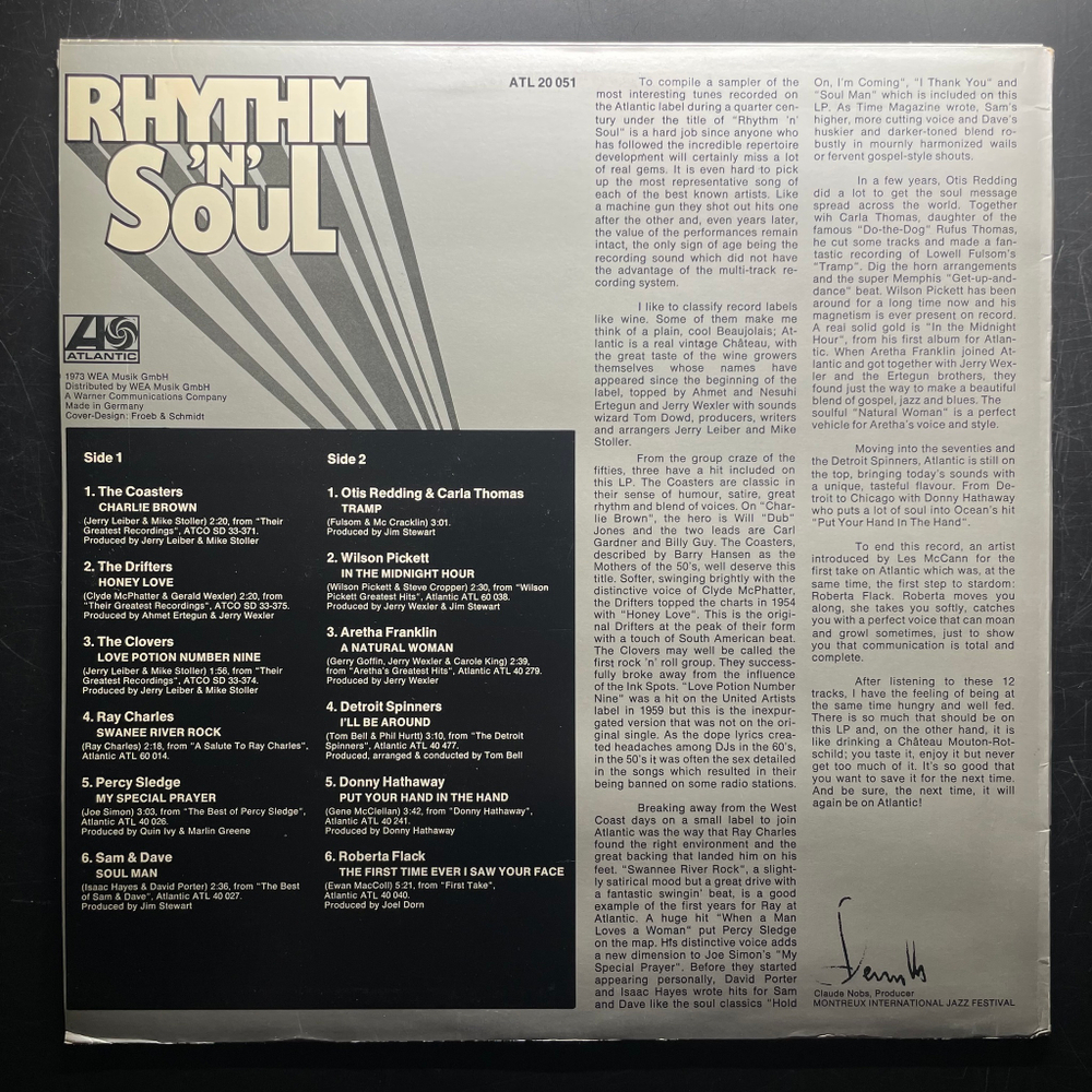 Сборник Rhythm 'N' Soul - 25 - The Atlantic Years (Скандинавия 1973г.)