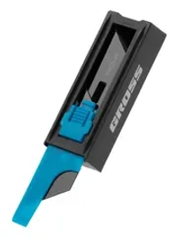 Лезвия GROSS 19 мм, SK2 Black, трапециевидные, выдвижной пластиковый пенал, 10 шт 79377