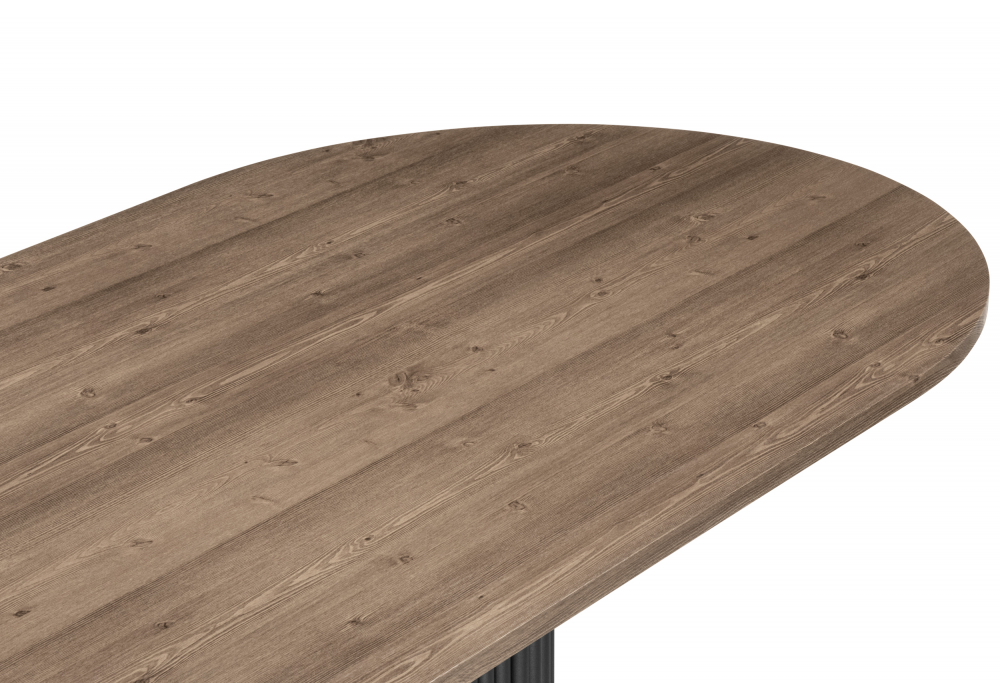 Стол деревянный Woodville Барон О 180 х 90 дуб кантри пленка, черные ноги