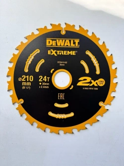 Диск пильный по дереву DEWALT Extreme 210 x 30 мм, 24 зуб