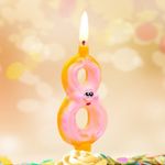 Свеча Цифра, 8 Осьминожка, 9 см, 1 шт.