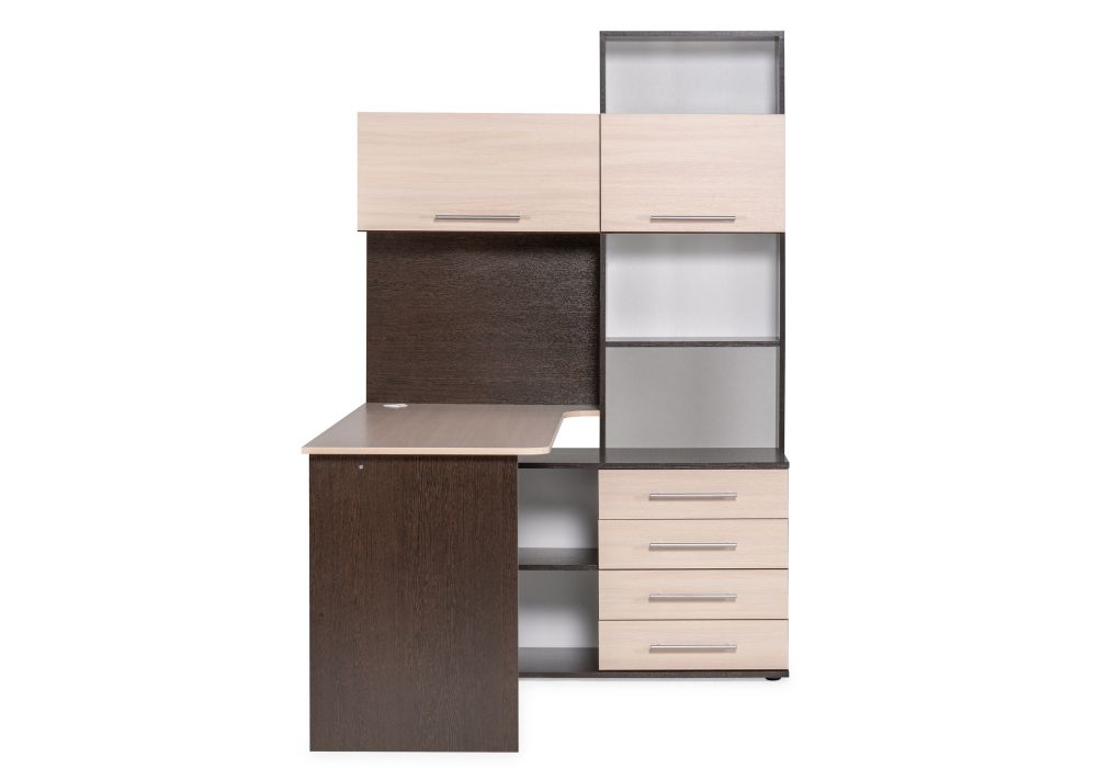 Компьютерный стол КСТ-14П 140х123,5х182,8 правый венге / беленый дуб