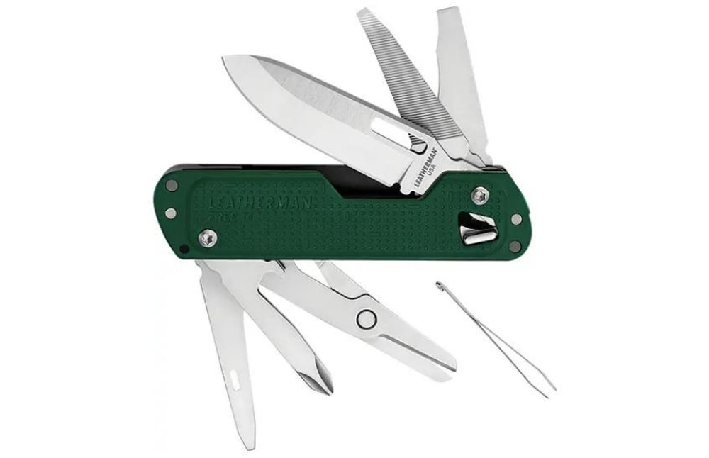 Мультитул Leatherman Free T4, 12 функций, зеленый