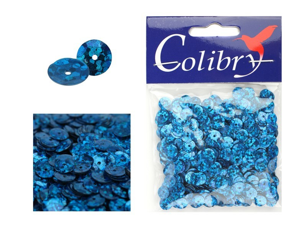 Пайетки граненые голографические-10гр-6мм-Colibry