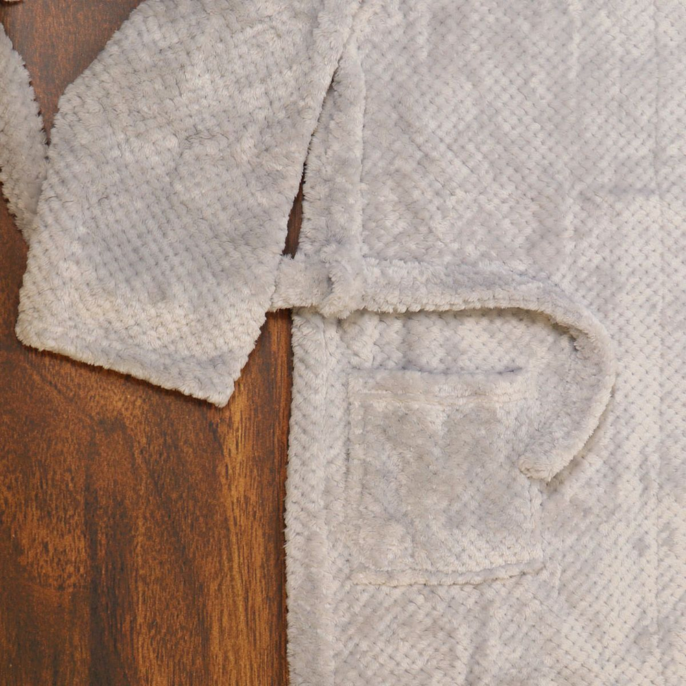 Халат унисекс, махр, 100%пэ, сер, универсальный, T2020-111