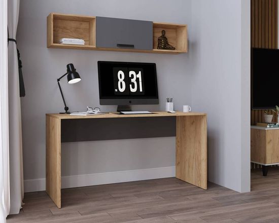 Стол письменный 1200 КВАРТЕТ-13 дуб крафт золотой / графит серый