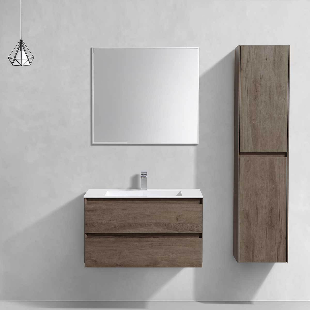 База под раковину Luka 800 подвесная, 2 выкатных ящика soft-close, R.Oak