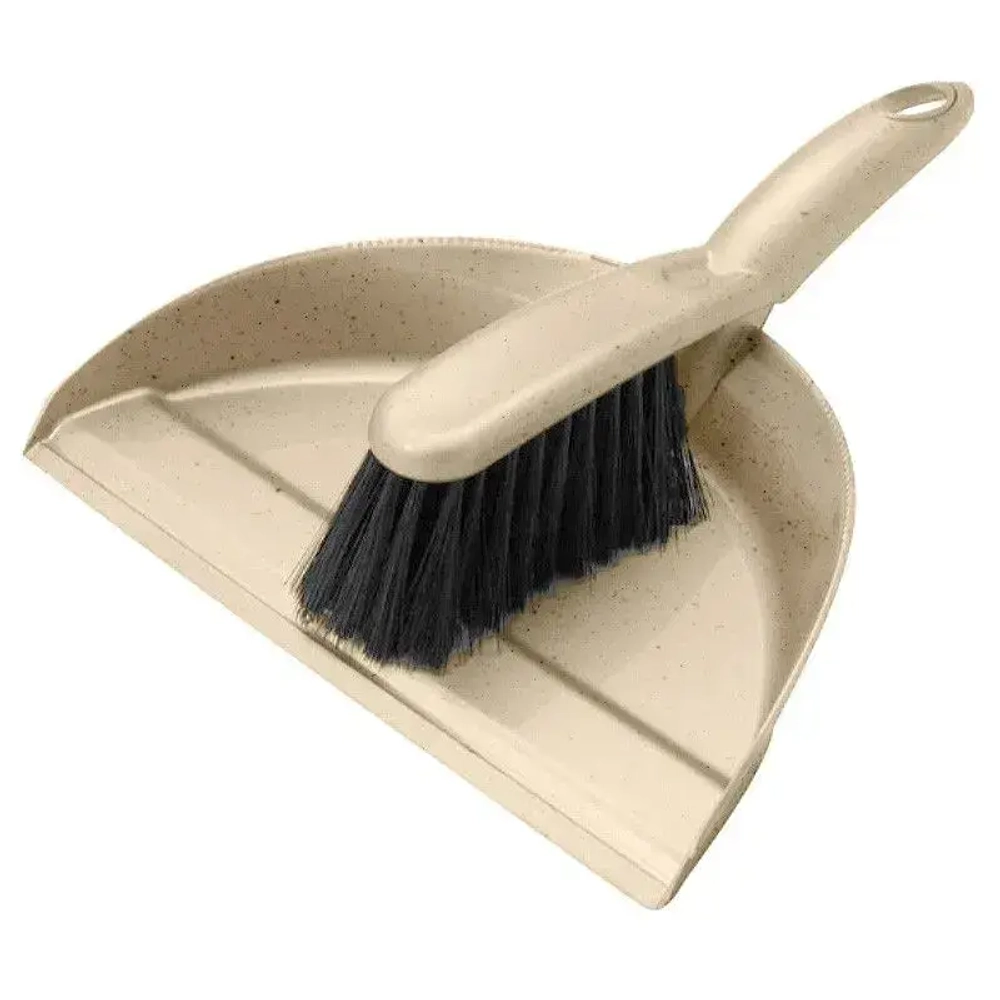 Комплект щетка-сметка Malta с совком (бежевый флэк) (комплект 15 шт)