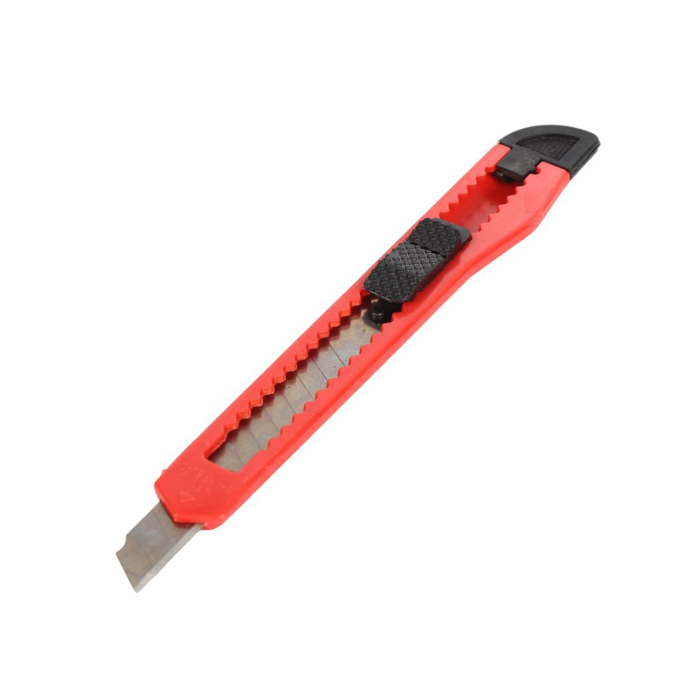 Нож канцелярский 9 мм классические цвета 4 цвета микс, С-40430