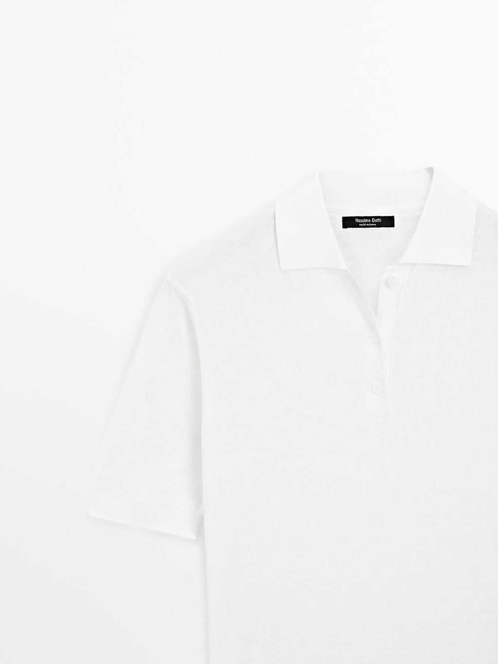 Massimo Dutti Футболка с воротником поло, белый