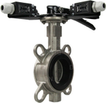 Water butterfly valve Elephant 316L-316L-EPDM body material - stainless steel AISI 316L, disk material - stainless steel AISI 316L, seal - EPDM with handle, with two limit switches LS-103 250V and a bracket for mounting limit switches