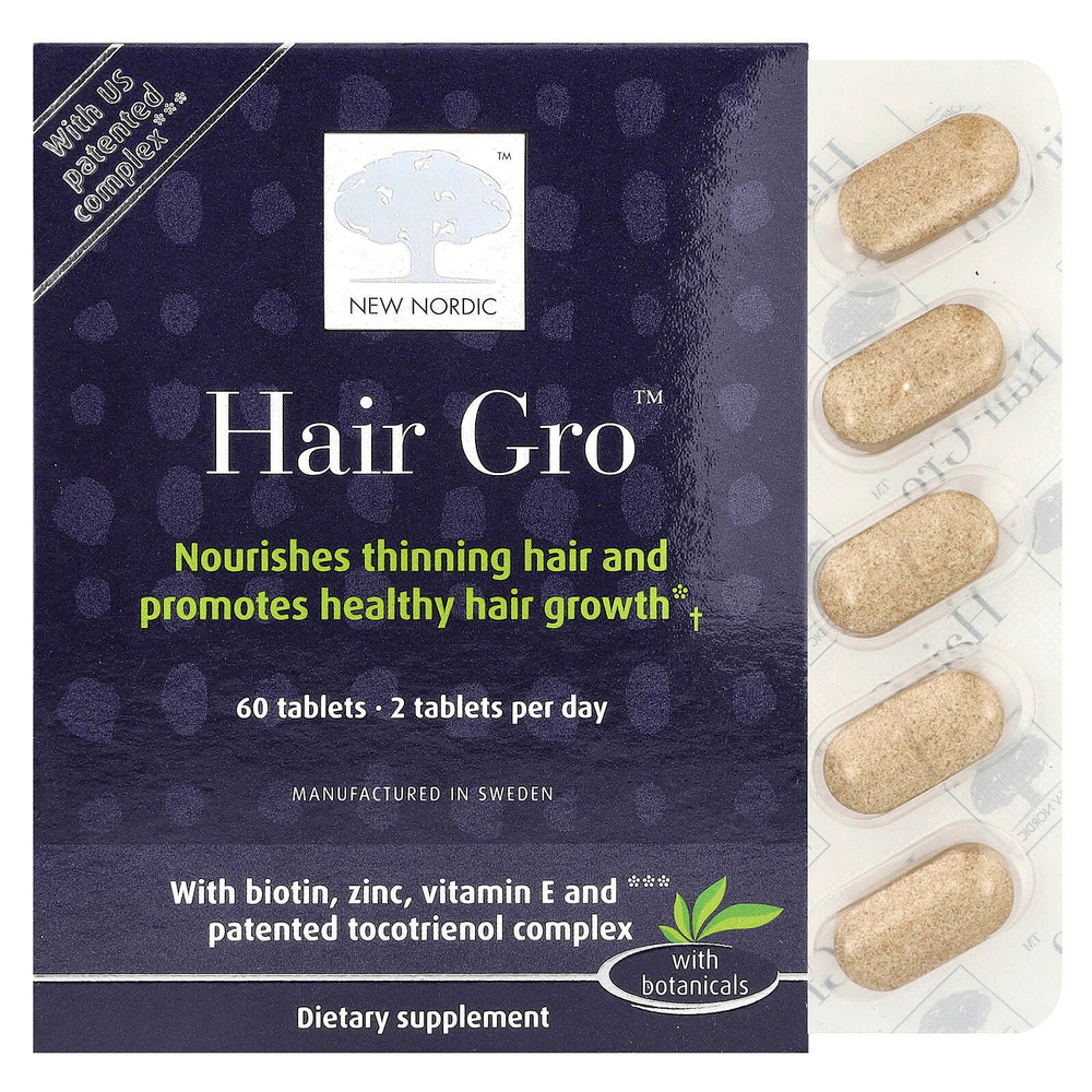 New Nordic, Hair Gro, 60 капсул
