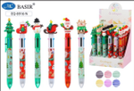 Авторучка 6 цв. детская "Новогодние" ассорти (Basir)