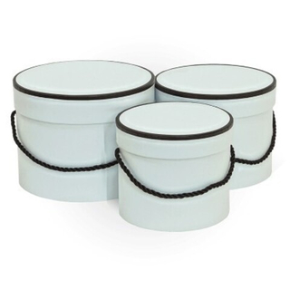 Коробка Цилиндр 15,4*12,2см Белый с ручкой 1 шт