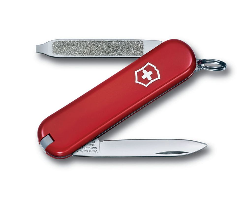 Качественный маленький брендовый фирменный швейцарский складной перочинный нож 58 мм красный 6 функций Victorinox Escort VC6123