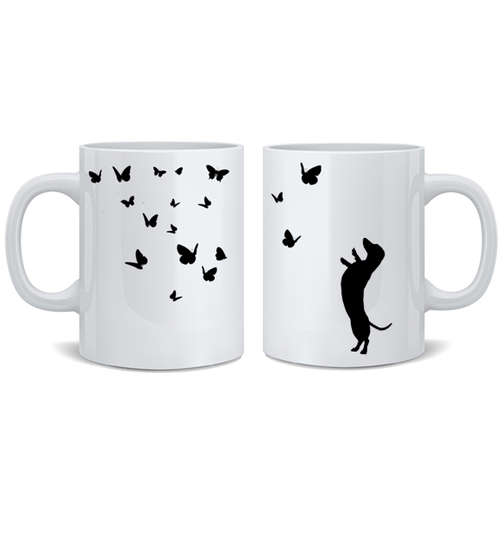 Кружка "Такса и бабочки"